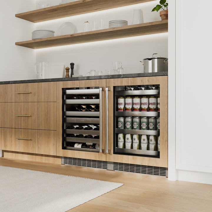 ZLINE 24 in. Touchstone 151 Can Beverage Fridge with Panel Ready Glass Door, Open Box-Excellent Condition