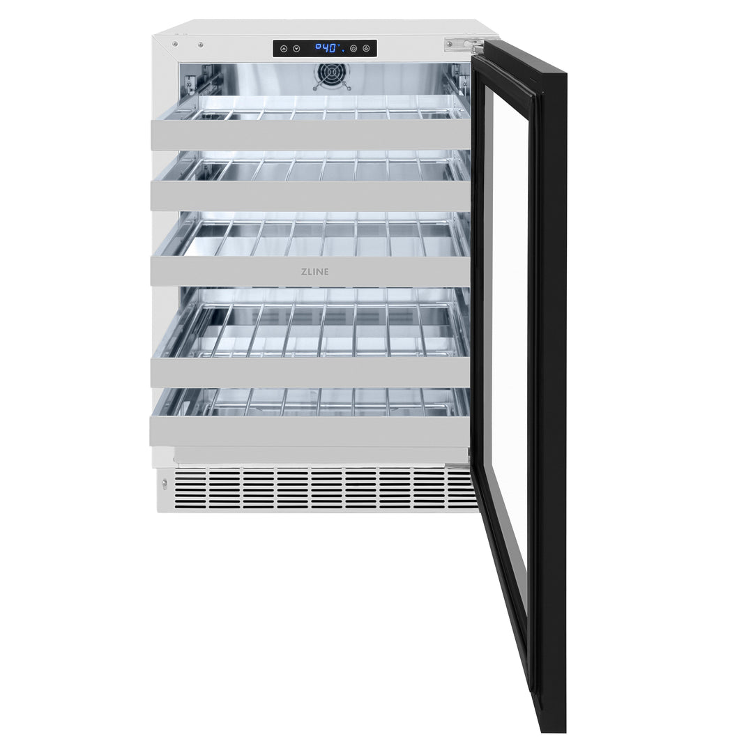 ZLINE 24 in. Touchstone Dual Zone 44 Bottle Wine Cooler with Panel Ready Glass Door, Open Box-Excellent Condition