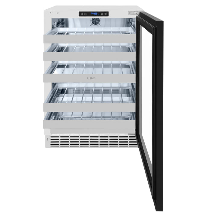 ZLINE 24 in. Touchstone Dual Zone 44 Bottle Wine Cooler with Panel Ready Glass Door, Open Box-Excellent Condition