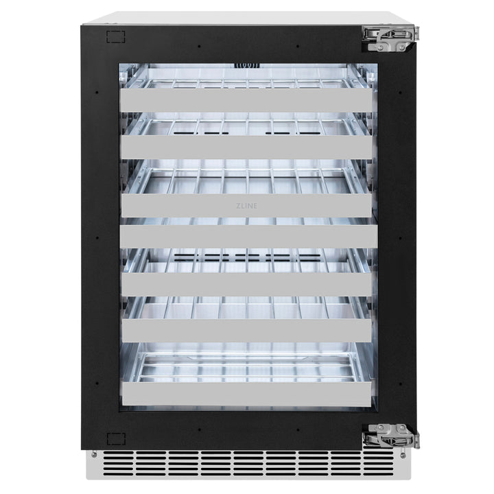 ZLINE 24 in. Touchstone Dual Zone 44 Bottle Wine Cooler with Panel Ready Glass Door, Open Box-Excellent Condition