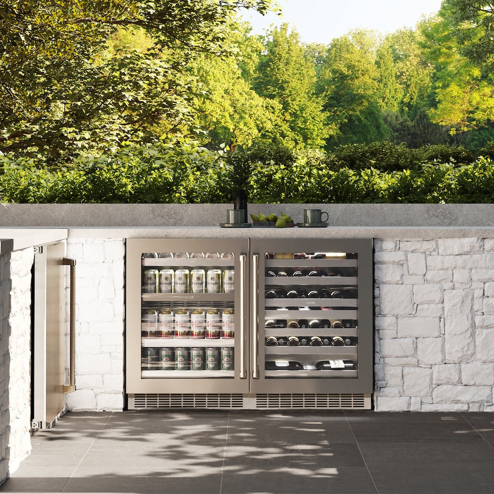 ZLINE 24 in. Touchstone 151 Can Beverage Fridge with Stainless Steel Glass Door, Open Box-Excellent Condition