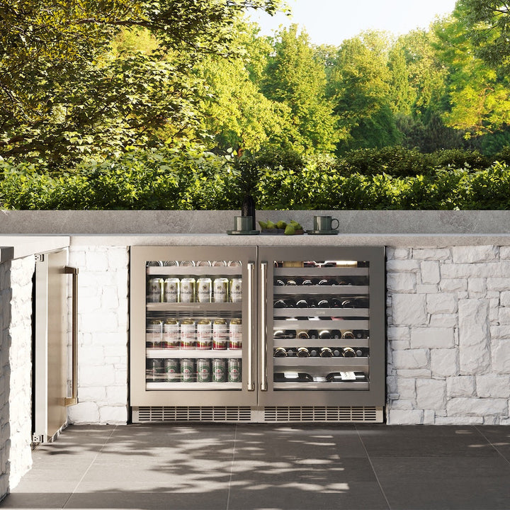 ZLINE 24 in. Touchstone 151 Can Beverage Fridge with Stainless Steel Glass Door, Open Box-Excellent Condition