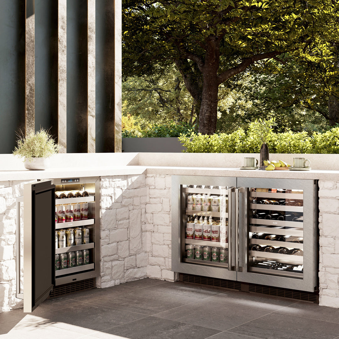 ZLINE 24" Touchstone Dual Zone 44 Bottle Wine Cooler with DuraSnow® Stainless Steel Glass Door, RWDO-SN-24