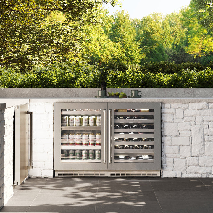 ZLINE 24" Touchstone Dual Zone 44 Bottle Wine Cooler with DuraSnow® Stainless Steel Glass Door, RWDO-SN-24