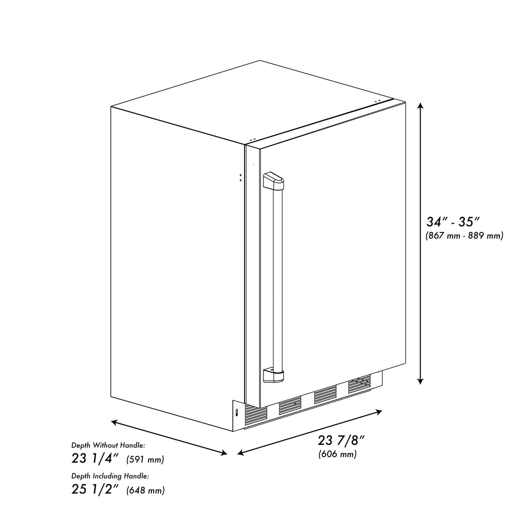 ZLINE 24" Touchstone 151 Can Beverage Fridge with Solid Stainless Steel Door,  RBSO-ST-24