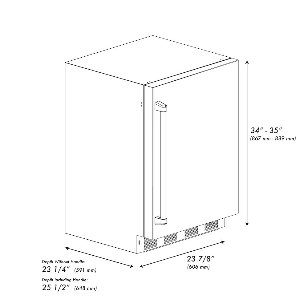ZLINE 24 in. Touchstone 151 Can Beverage Fridge with Solid Stainless Steel Door, Open Box-Excellent Condition