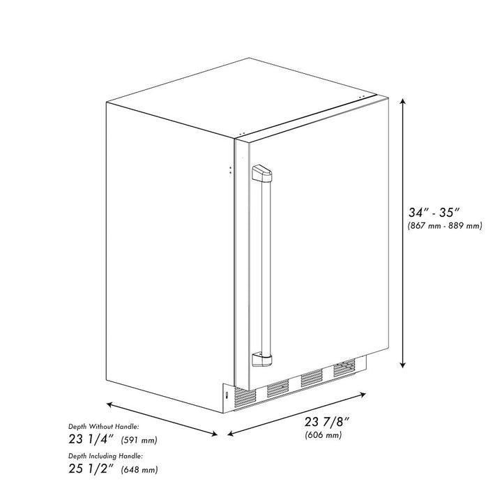 ZLINE 24 in. Touchstone 151 Can Beverage Fridge with Solid Stainless Steel Door, Open Box-Excellent Condition