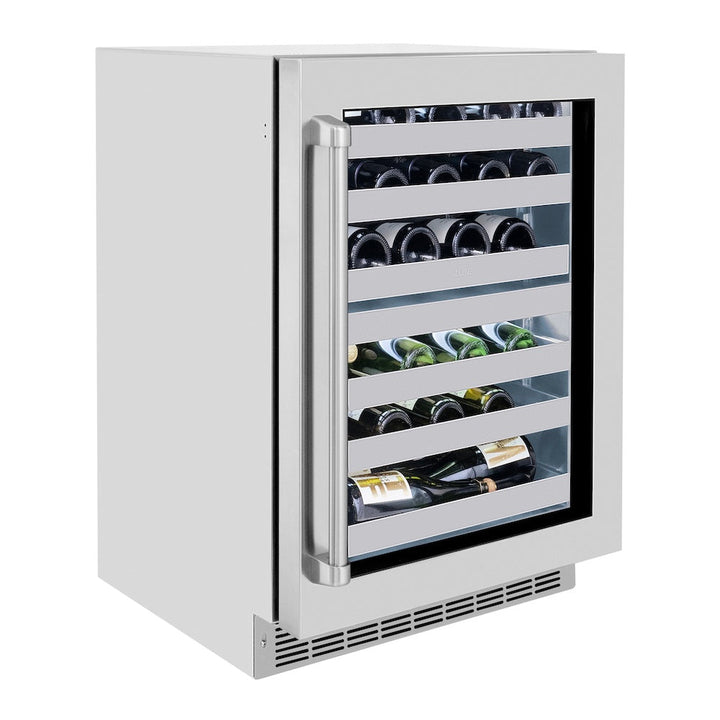 ZLINE 24 in. Touchstone Dual Zone 44 Bottle Wine Cooler with Stainless Steel Glass Door, Open Box-Excellent Condition