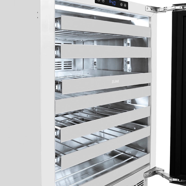 ZLINE 24 in. Touchstone Dual Zone 44 Bottle Wine Cooler with Stainless Steel Glass Door, Open Box-Excellent Condition