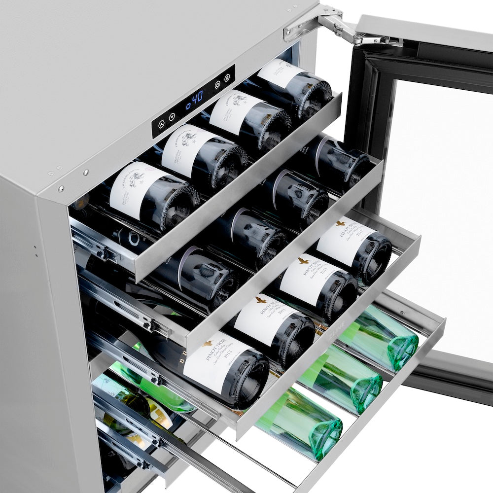 ZLINE 24 in. Touchstone Dual Zone 44 Bottle Wine Cooler with Stainless Steel Glass Door, Open Box-Good Condition