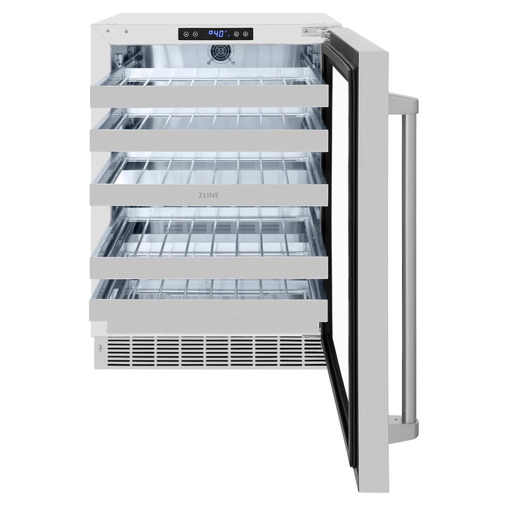 ZLINE 24 in. Touchstone Dual Zone 44 Bottle Wine Cooler with Stainless Steel Glass Door, Open Box-Excellent Condition