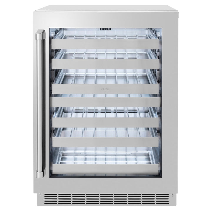 ZLINE 24 in. Touchstone Dual Zone 44 Bottle Wine Cooler with Stainless Steel Glass Door, Open Box-Good Condition