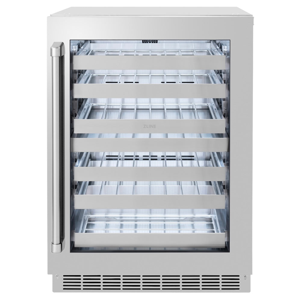 ZLINE 24 in. Touchstone Dual Zone 44 Bottle Wine Cooler with Stainless Steel Glass Door, Open Box-Excellent Condition