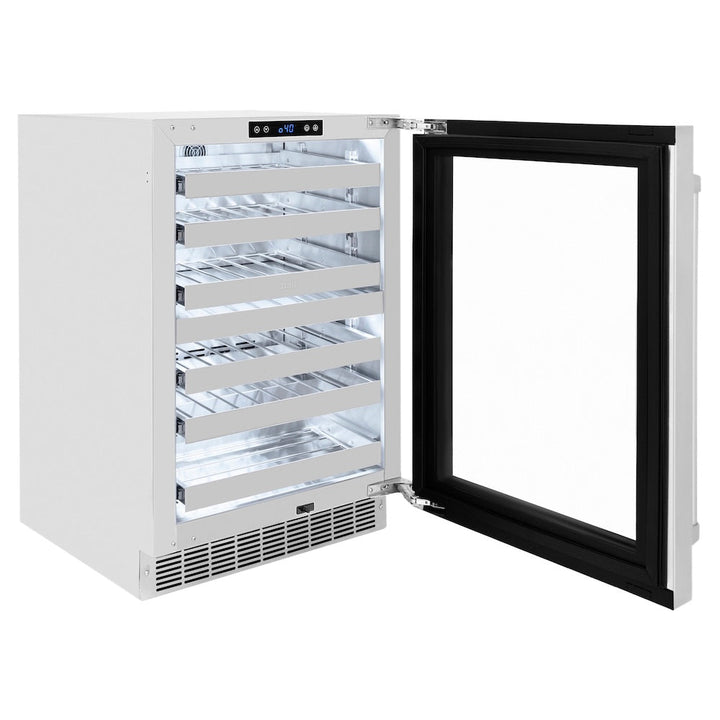 ZLINE 24 in. Touchstone Dual Zone 44 Bottle Wine Cooler with Stainless Steel Glass Door, Open Box-Excellent Condition
