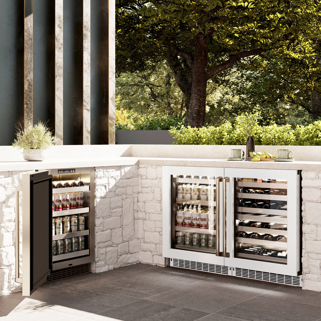 ZLINE 24" Touchstone Dual Zone 44 Bottle Wine Cooler with White Matte Glass Door, RWDO-WM-24