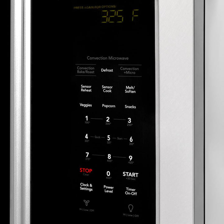 ZLINE 30 in. 1.5 cu. ft. Over-The-Range Convection Microwave Oven in Satin Stainless Steel with Traditional Handle and Sensor Cooking (MWO-OTR-H-30-SS)