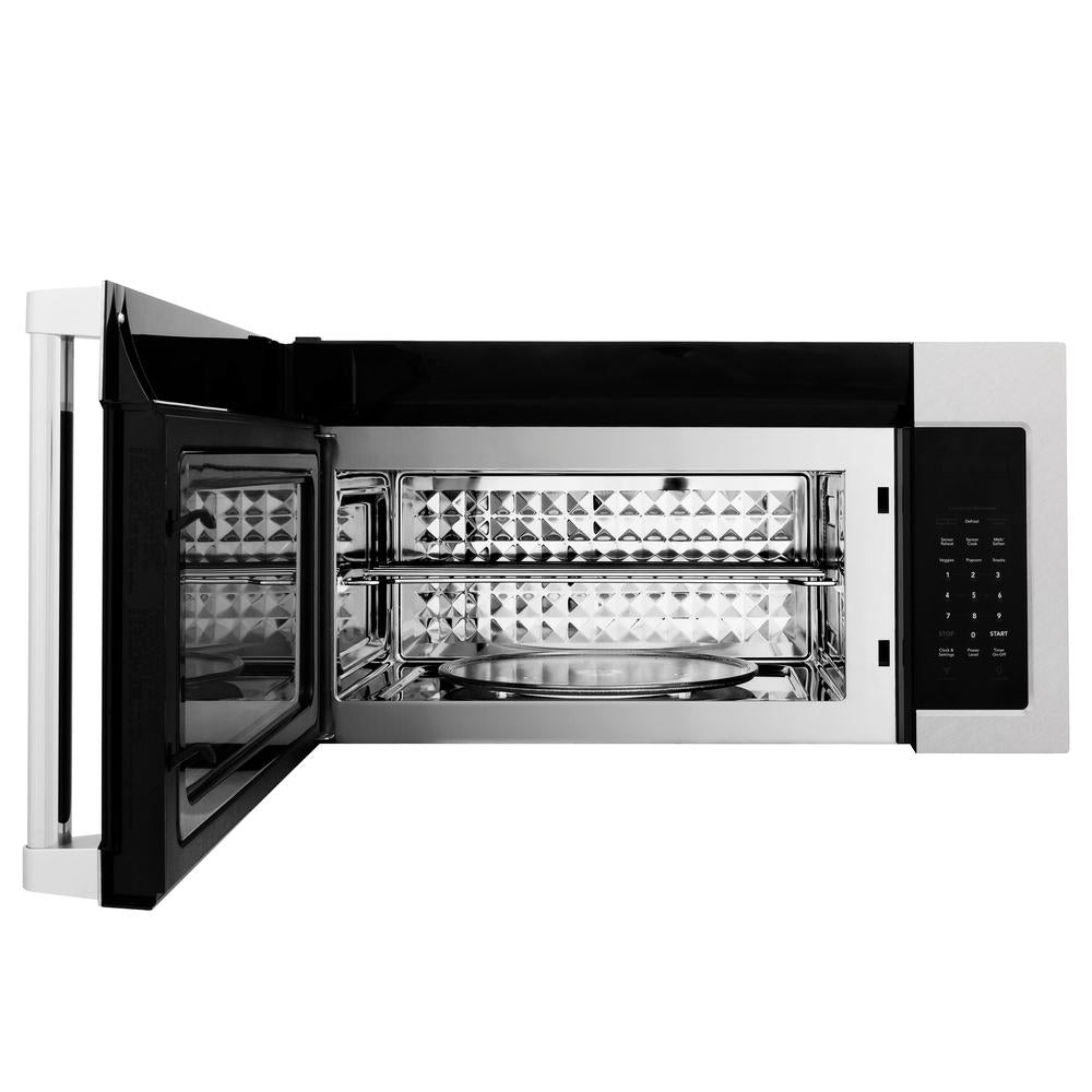 ZLINE 30 in. 1.5 cu. ft. Over-The-Range Convection Microwave Oven in Satin Stainless Steel with Traditional Handle and Sensor Cooking (MWO-OTR-H-30-SS)