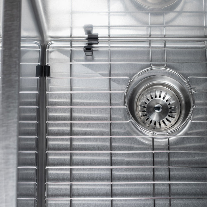 ZLINE 36 in. Anton Undermount Double Bowl Satin Stainless Steel Kitchen Sink with Bottom Grid (SR50D-36S)