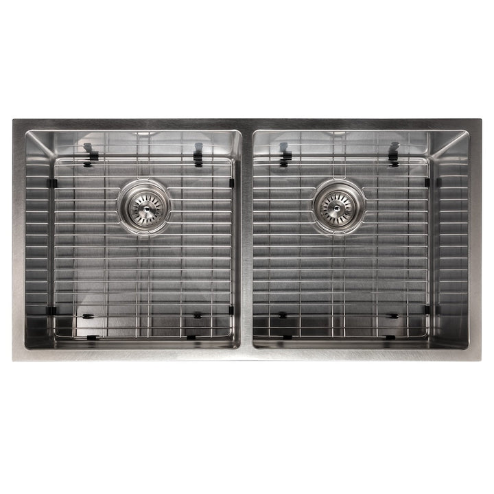 ZLINE 36 in. Anton Undermount Double Bowl Satin Stainless Steel Kitchen Sink with Bottom Grid (SR50D-36S)