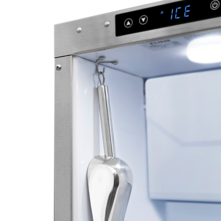ZLINE 15 in. Touchstone Clear Cube Ice Maker with Drain Pump and Hand Hammered Copper Door (ICCD-HH-15)