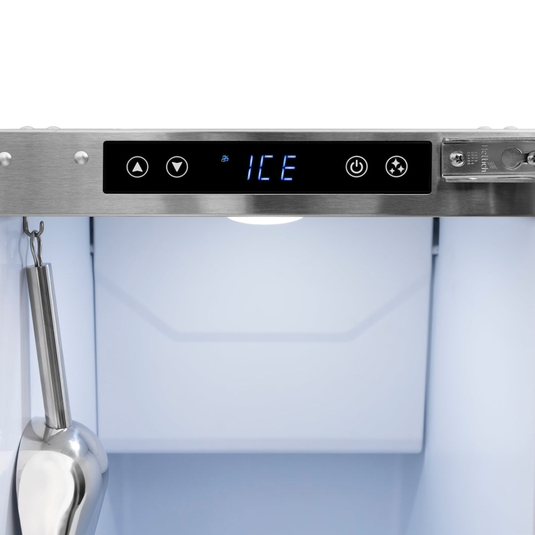 ZLINE 15 in. Touchstone Clear Cube Ice Maker with Drain Pump and Hand Hammered Copper Door (ICCD-HH-15)