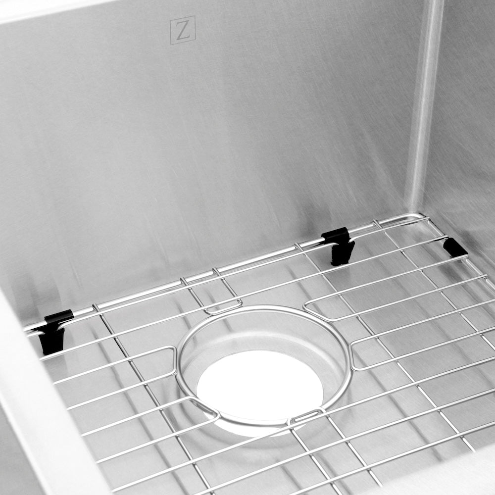 ZLINE 32 in. Jackson Undermount Double Bowl Satin Stainless Steel Kitchen Sink with Bottom Grid (SRDL-32S)