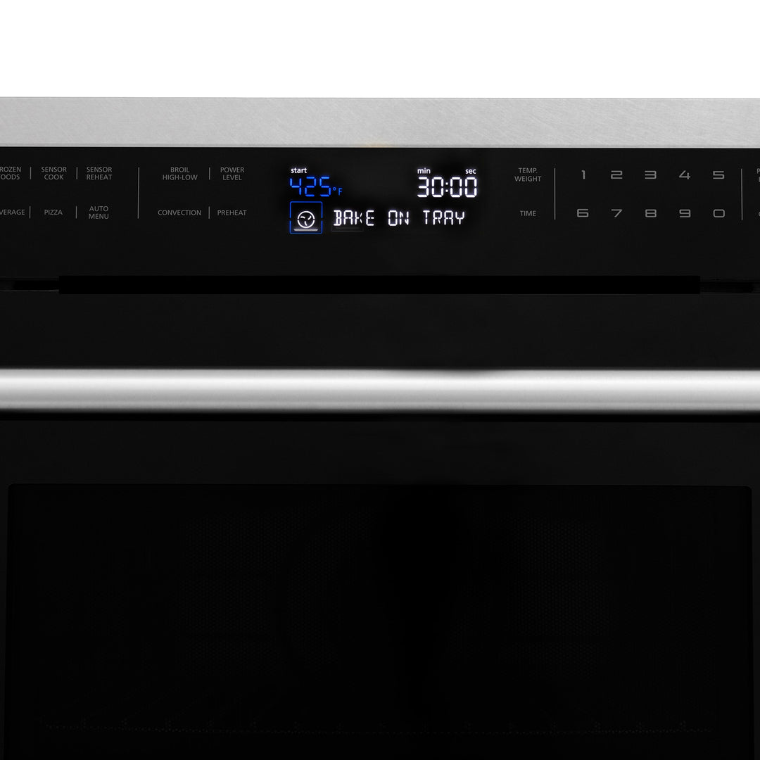 ZLINE 24 in. 1.6 cu ft. Built-in Convection Microwave Oven in Satin Stainless Steel with Speed and Sensor Cooking, Open Box-Excellent Condition