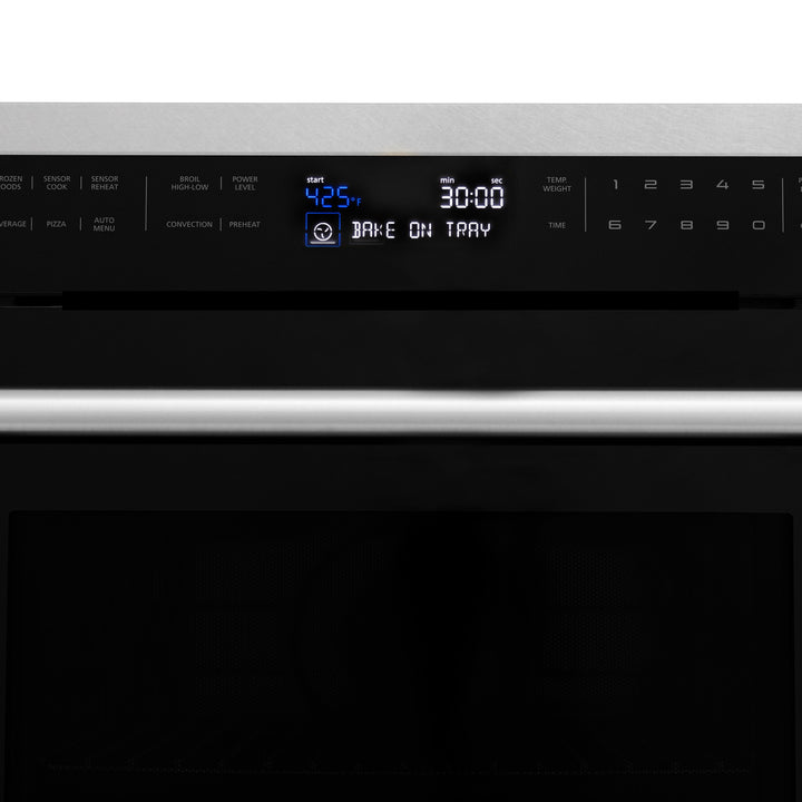 ZLINE 24 in. 1.6 cu ft. Built-in Convection Microwave Oven in Satin Stainless Steel with Speed and Sensor Cooking, Open Box-Excellent Condition