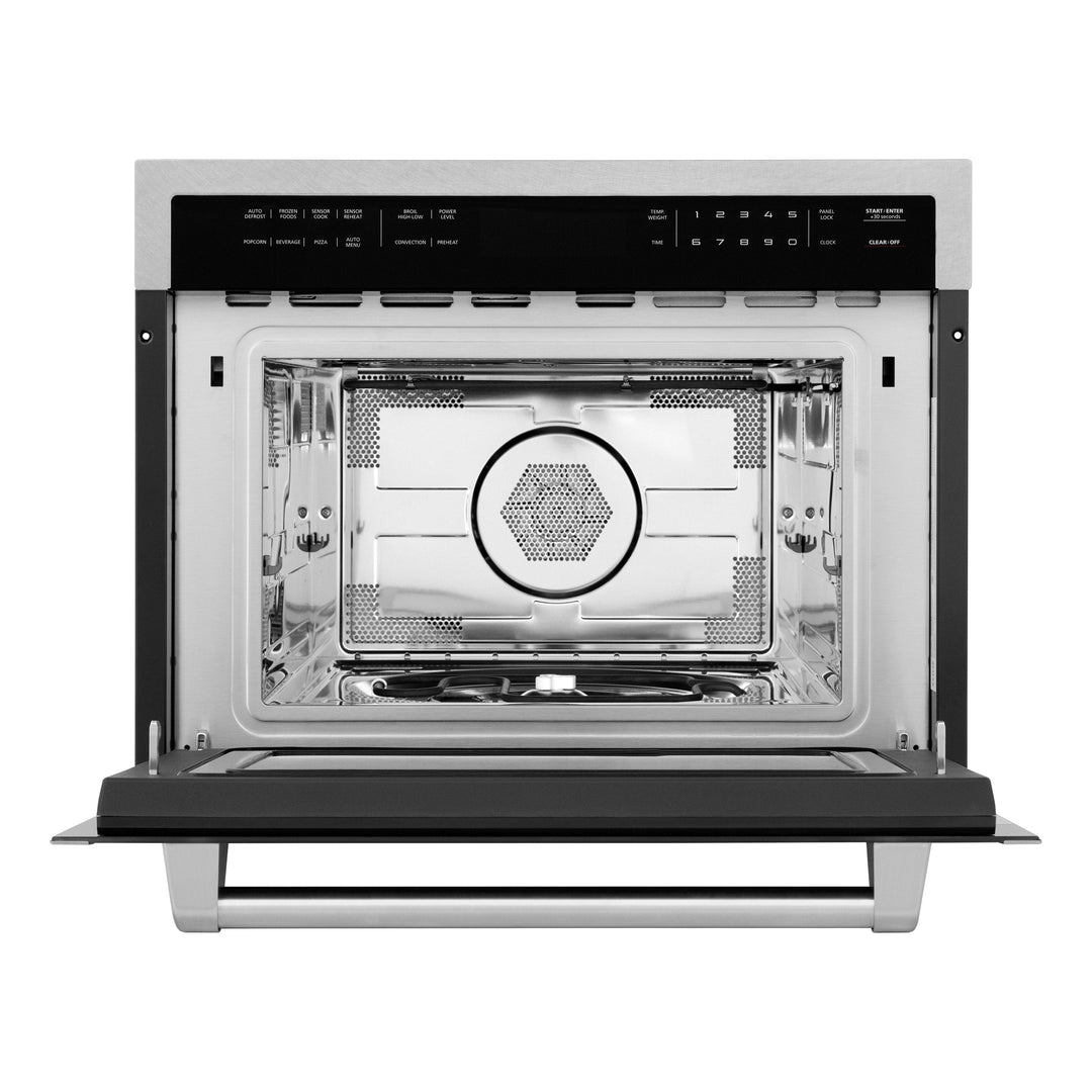 ZLINE 24 in. 1.6 cu ft. Built-in Convection Microwave Oven in Satin Stainless Steel with Speed and Sensor Cooking, Open Box-Excellent Condition