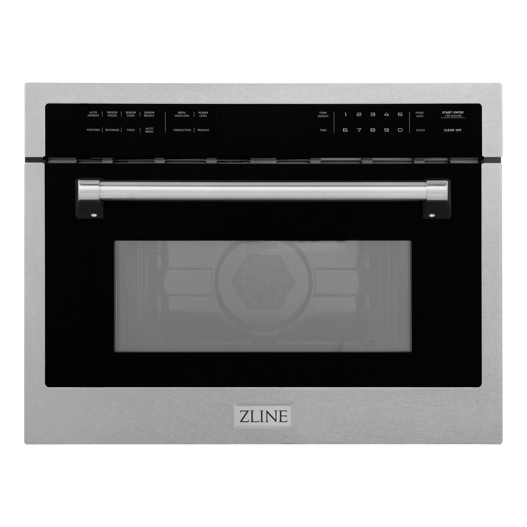 ZLINE 24 in. 1.6 cu ft. Built-in Convection Microwave Oven in Satin Stainless Steel with Speed and Sensor Cooking, Open Box-Excellent Condition