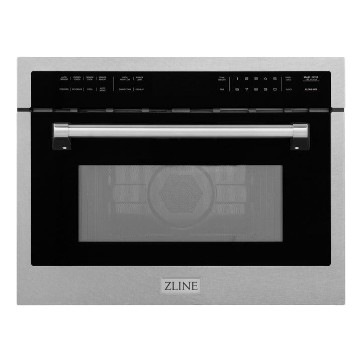 ZLINE 24 in. 1.6 cu ft. Built-in Convection Microwave Oven in Satin Stainless Steel with Speed and Sensor Cooking, Open Box-Excellent Condition