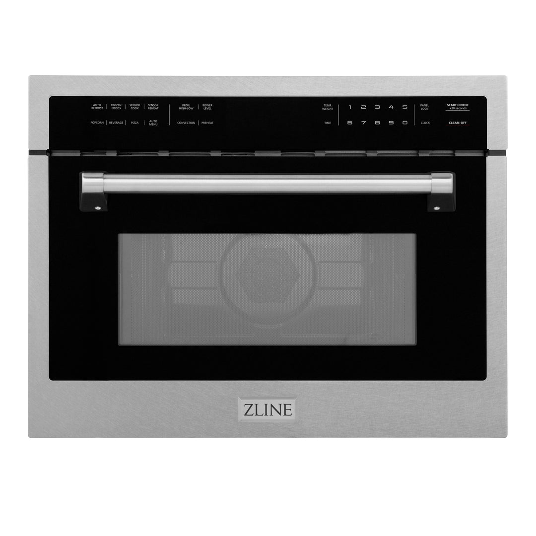 ZLINE 24 in. 1.6 cu ft. Built-in Convection Microwave Oven in Satin Stainless Steel with Speed and Sensor Cooking, Open Box-Excellent Condition