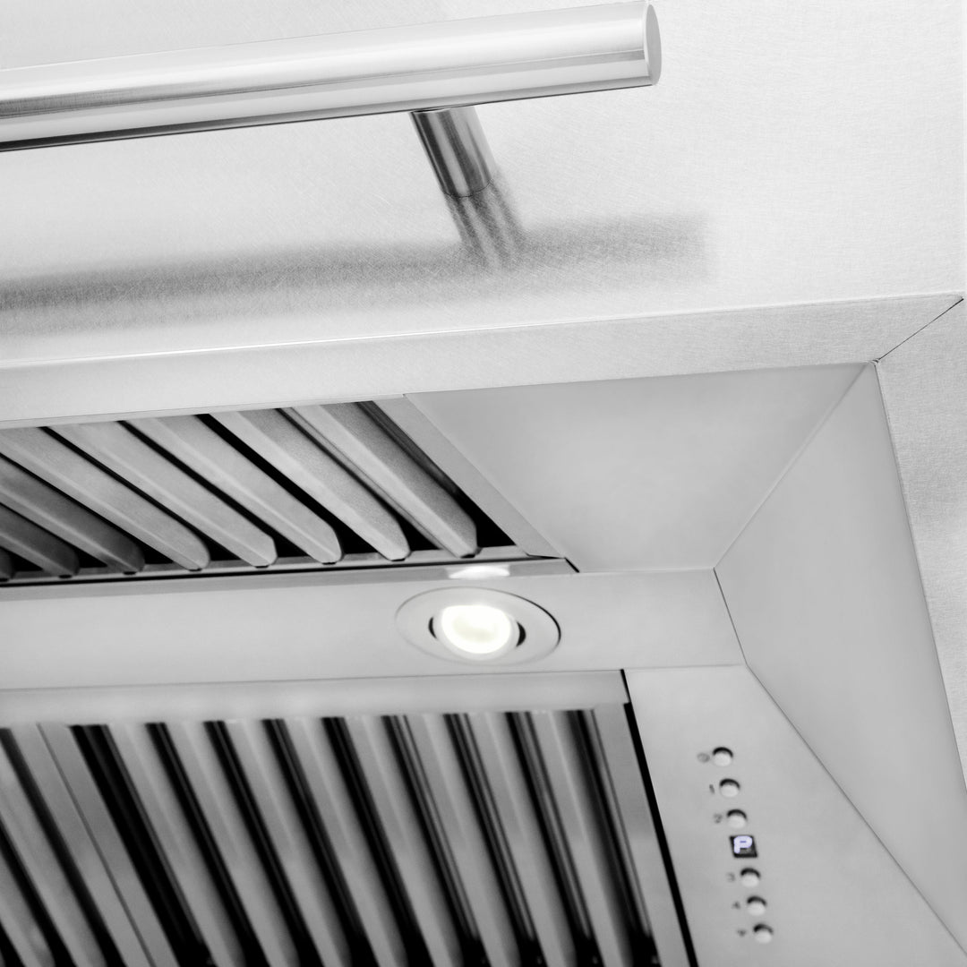 ZLINE 48" Fingerprint Resistant Stainless Steel Range Hood with Red Matte Shell (8654SNX-RM48)
