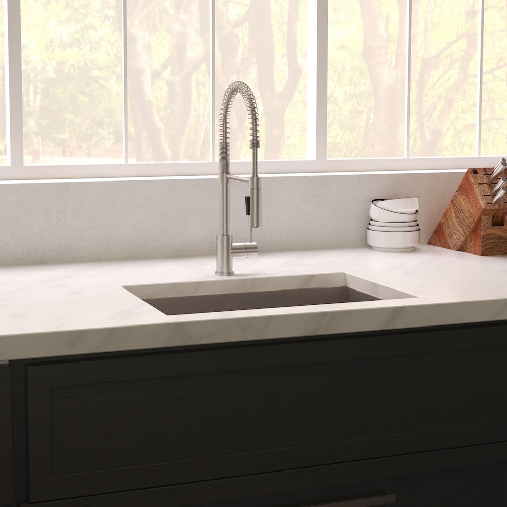 ZLINE 23 in. Meribel Undermount Single Bowl Satin Stainless Steel Kitchen Sink with Bottom Grid (SRS-23S)