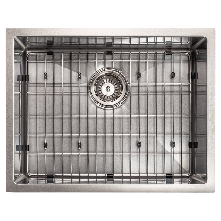 ZLINE 23 in. Meribel Undermount Single Bowl Satin Stainless Steel Kitchen Sink with Bottom Grid (SRS-23S)
