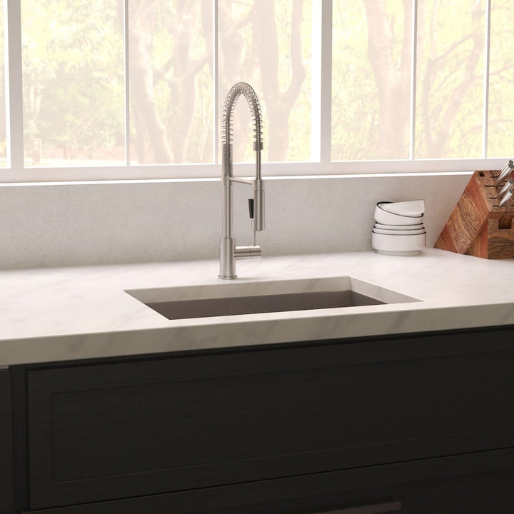 ZLINE 27 in. Meribel Undermount Single Bowl Satin Stainless Steel Kitchen Sink with Bottom Grid (SRS-27S)