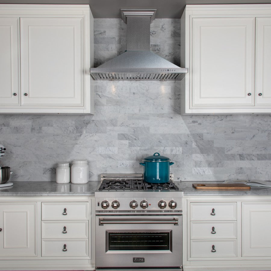 ZLINE 48 in. Designer Series Satin Stainless Steel Convertible Vent Wall Mount Range Hood (8KBS-48)