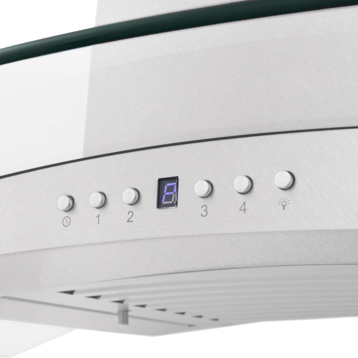 ZLINE 48 in. Convertible Vent Wall Mount Range Hood in Satin Stainless Steel and Glass (8KN4S-48)