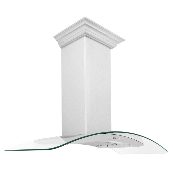 ZLINE 48 in. Convertible Vent Wall Mount Range Hood in Satin Stainless Steel and Glass (8KN4S-48)