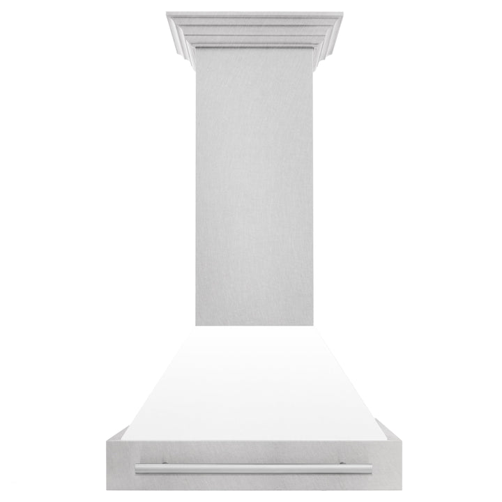 ZLINE 30" Fingerprint Resistant Stainless Steel Range Hood with White Matte Shell (8654SNX-WM30)