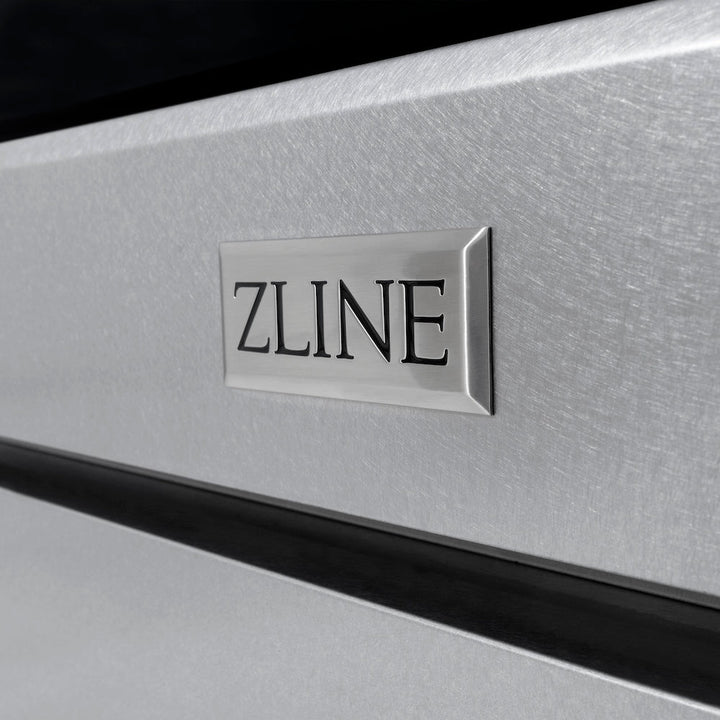 ZLINE 30 in. 4.2 cu. ft. Select Dual Fuel Range with Gas Cooktop and Electric Convection Oven in Satin Stainless Steel with 4 Brass Burners, Open Box-Excellent Condition