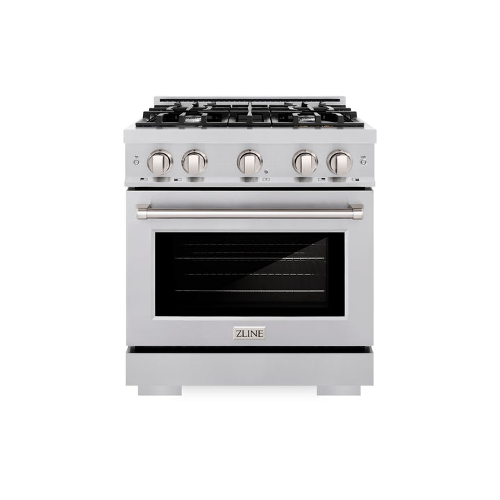 ZLINE 30" 4.2 cu. ft. Select Dual Fuel Range with 4 Burners in Stainless Steel, HDR30