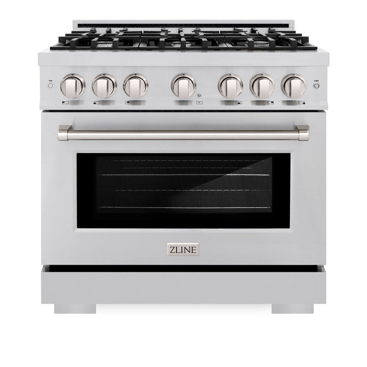 ZLINE 36" 5.2 cu. ft. Select Dual Fuel Range with 6 Burners in Stainless Steel, HDR36