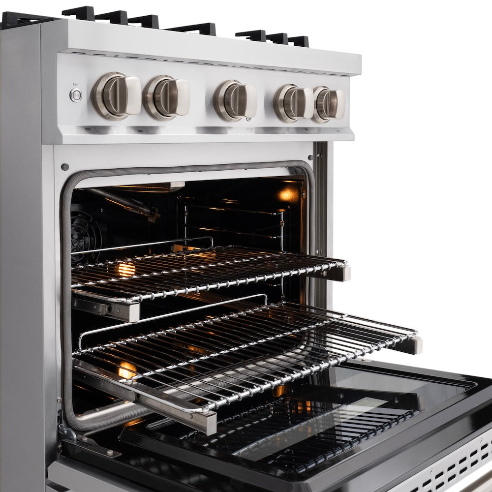 ZLINE 30 in. 4.2 cu. ft. Select Gas Range with Convection Gas Oven in Stainless Steel with 4 Brass Burners, Open Box-Excellent Condition