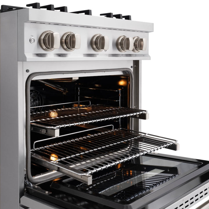 ZLINE 30 in. 4.2 cu. ft. Select Gas Range with 4 Burner Cooktop and Convection Gas Oven in Stainless Steel, Open Box-Excellent Condition