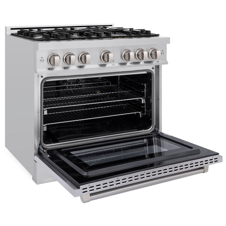 ZLINE 36" 5.2 cu. ft. Select Gas Range with 6 Burners in Stainless Steel, HGR36