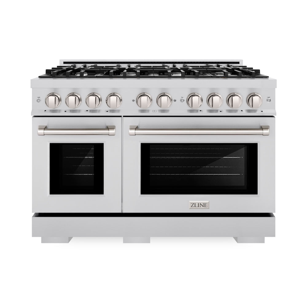ZLINE 48 in. 6.7 cu. ft. Select Double Oven Gas Range with 8 Burner Cooktop in Stainless Steel, Open Box-Excellent Condition