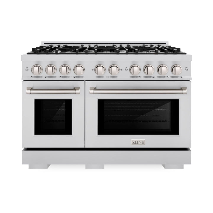 ZLINE 48 in. 6.7 cu. ft. Select Double Oven Gas Range with 8 Burner Cooktop in Stainless Steel, Open Box-Excellent Condition