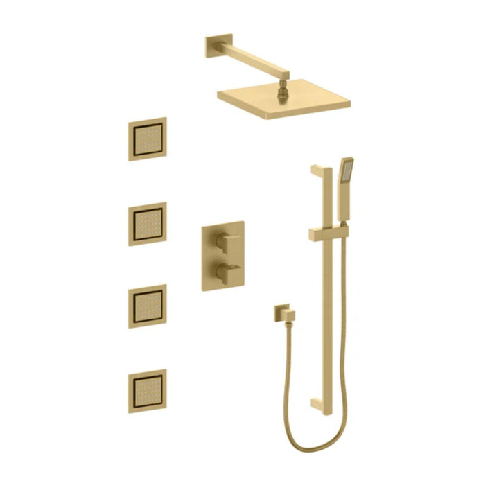 ZLINE Crystal Bay Thermostatic 3-Point Shower System with Body Jets