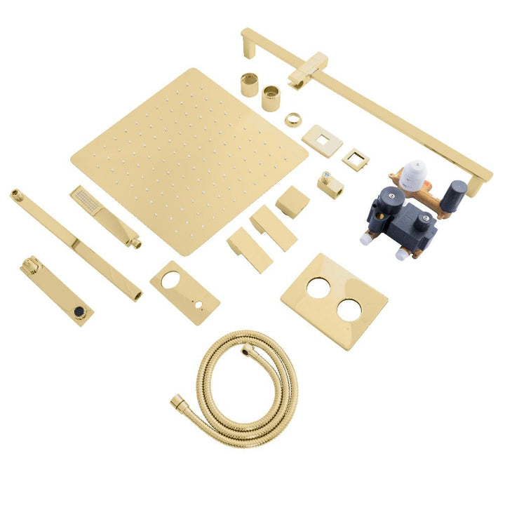 ZLINE Autograph Edition Bliss Rainfall Shower System with 16 in. Oversized Shower Head in Polished Gold (BLS-SHS16-PG)